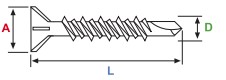 Tornillo fibrocemento #7 1.3/4" fina fosf 100