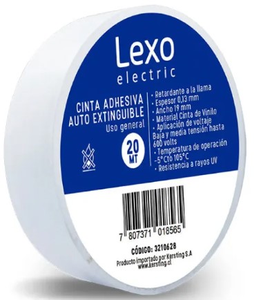 Cinta aisladora blanca 3/4" X 20M