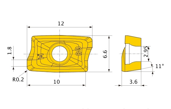 Placa rectangular fresado 0.2MM