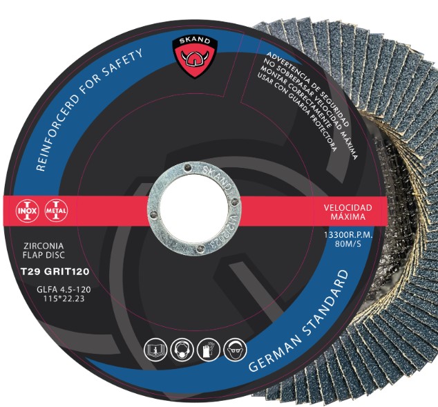 Disco traslapado acero 4.5" G120 zirconio