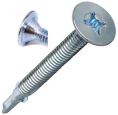 Autoperforante cbz/wafer c/alas #12-24 2" broca zinc
