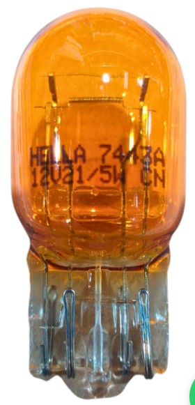Ampolleta 12V T20 2C c/pez ambar
