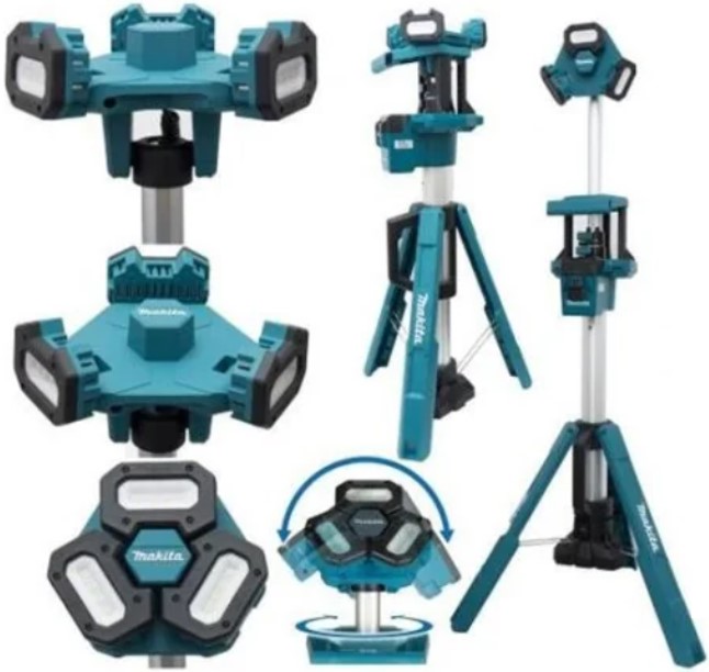 Foco tripode inalambrico 18V 2 posiciones (fija y area) + bat 3AH + cargador