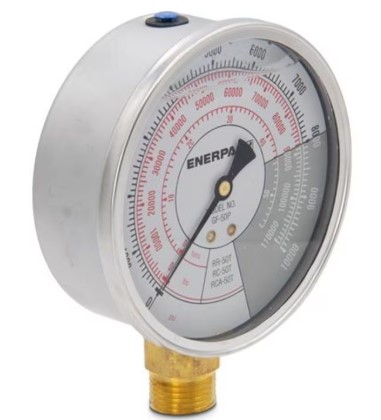 Manometro hidráulico (g/gf) 1/4"nptf 10.000PSI caratula 4" psi/lib
