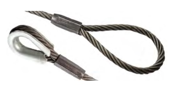 Estrobo cable acero ojo-ojo 1/2" X 2M