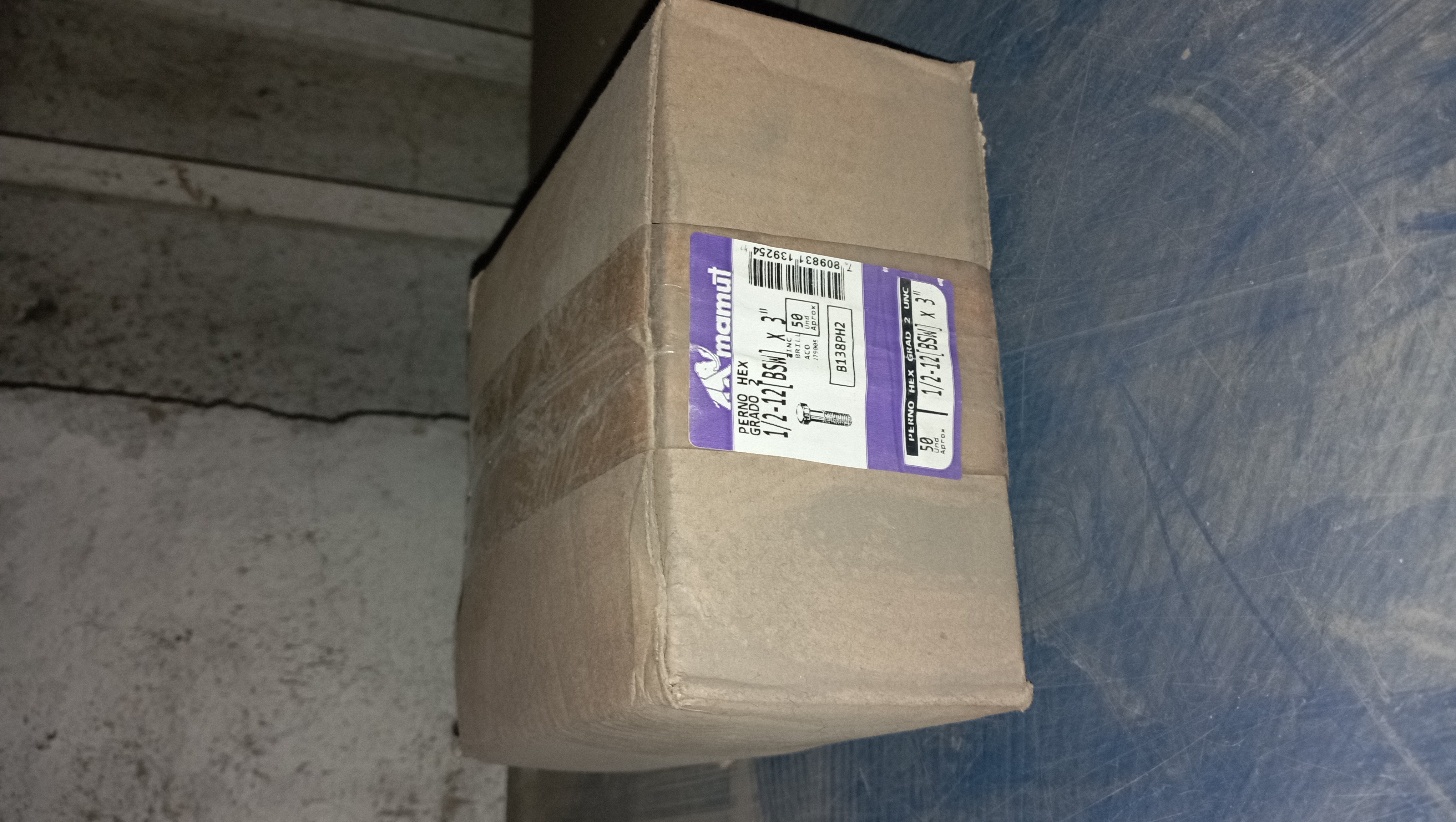 Perno hexagonal UNC G2 1/2"-12 3" zinc
