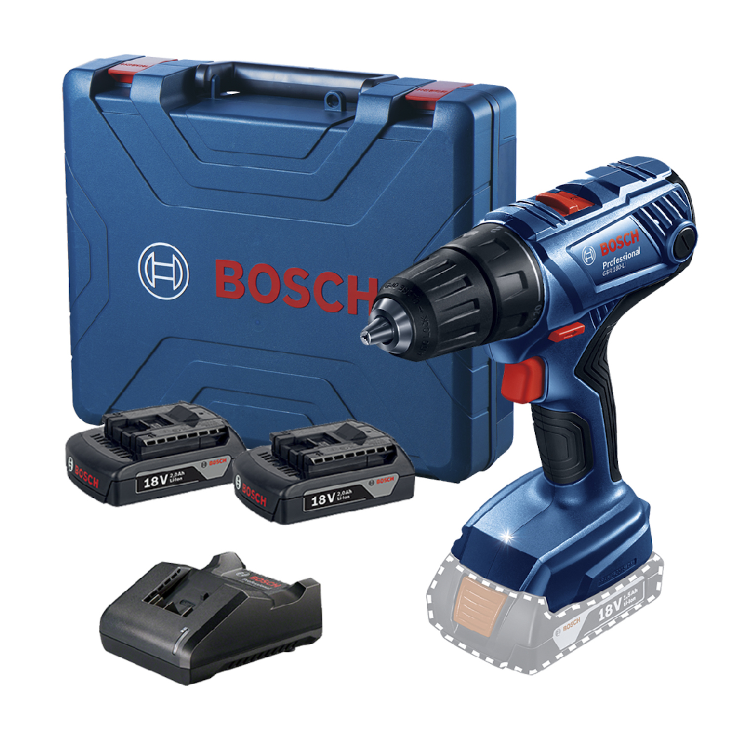Taladro atornillador batería 13MM 18V 2BAT + carg