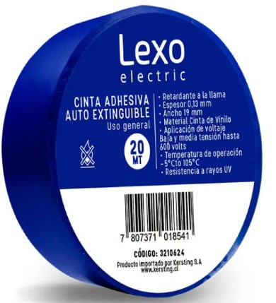 Aisladora azul tape 3/4" x 20M